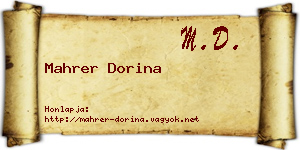 Mahrer Dorina névjegykártya